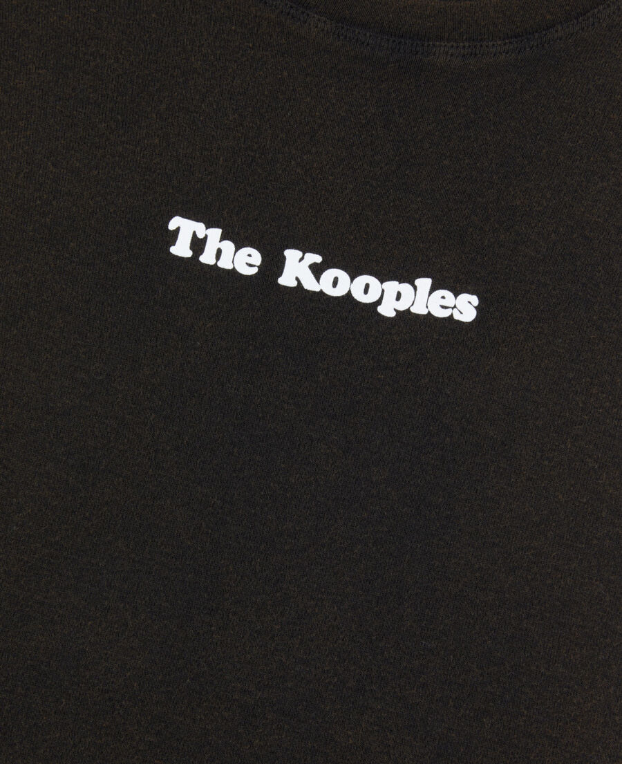 The Kooples FEMME BROWN / BLACK t-shirt logo marron fonc&eacute;