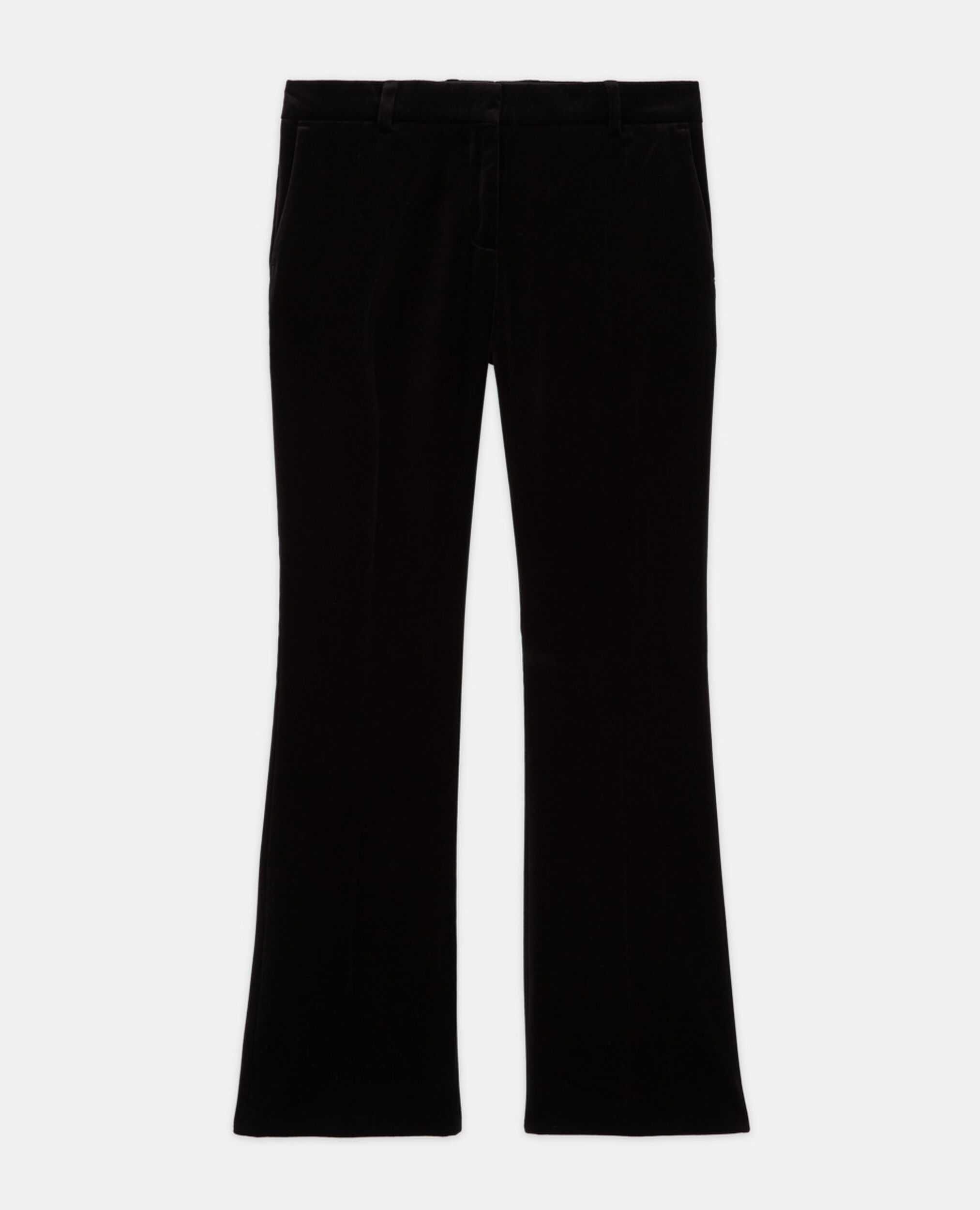 Pantalon de costume flare velours noir, BLACK, hi-res image number null