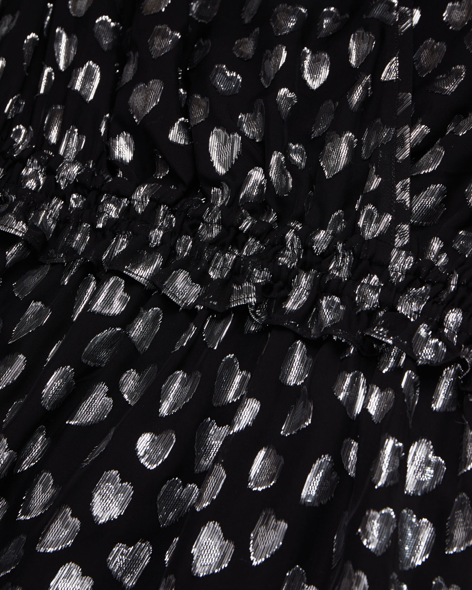 Robe courte avec cœurs argentés noire, BLACK SILVER, hi-res image number null