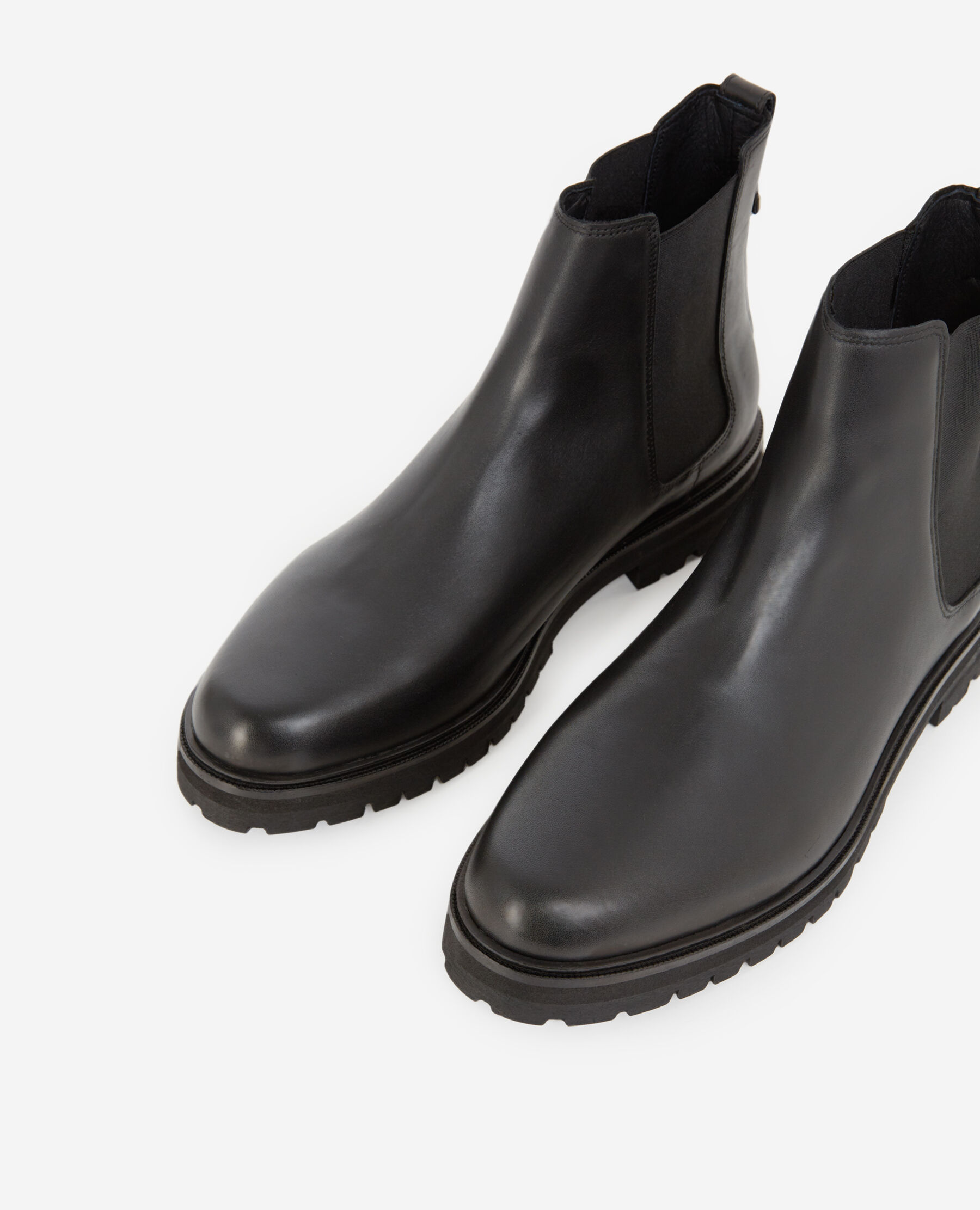Black Chelsea boots with notched soles The Kooples US