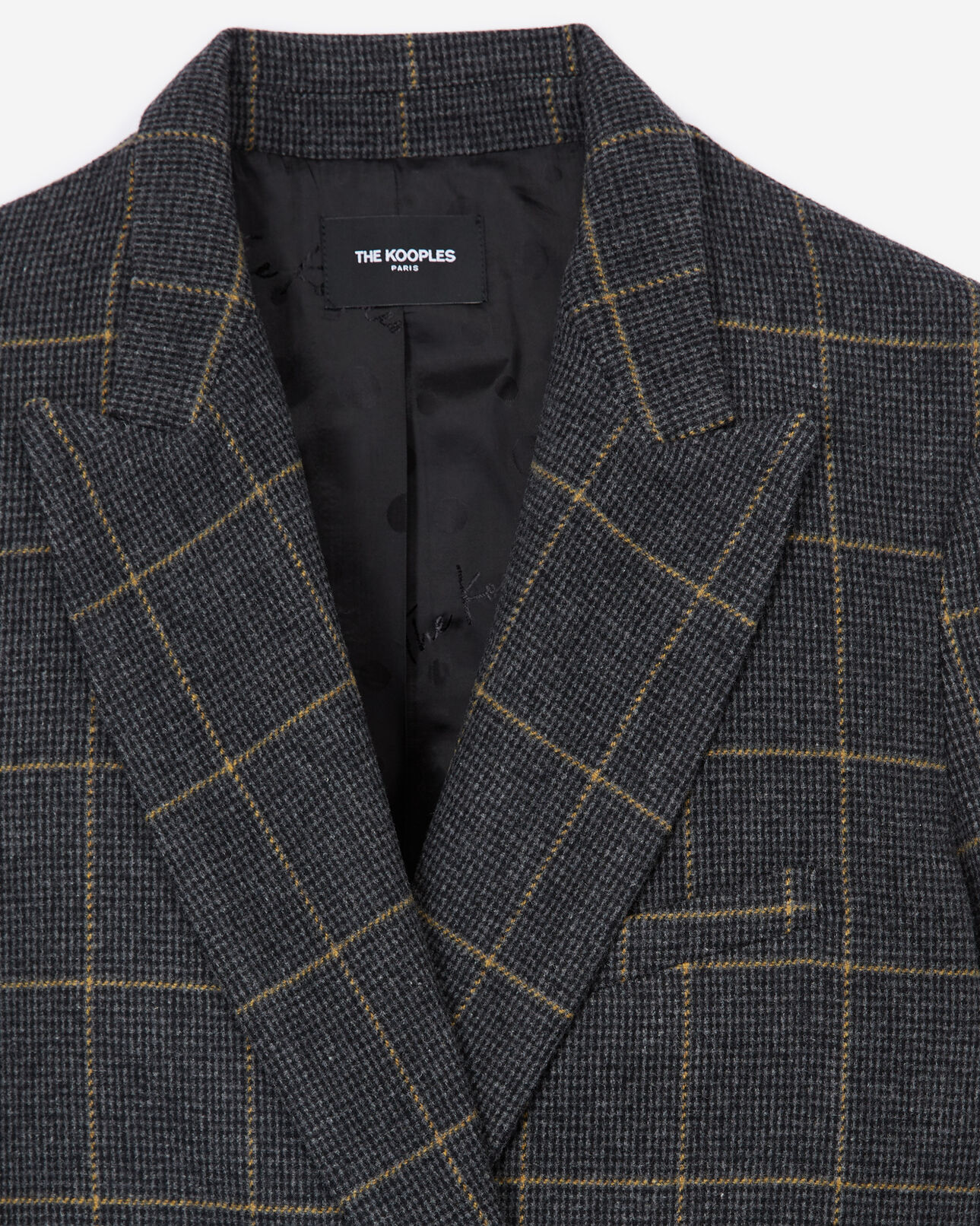 The Kooples WOMEN OCRE flowing jacket with prince-of-wales motif