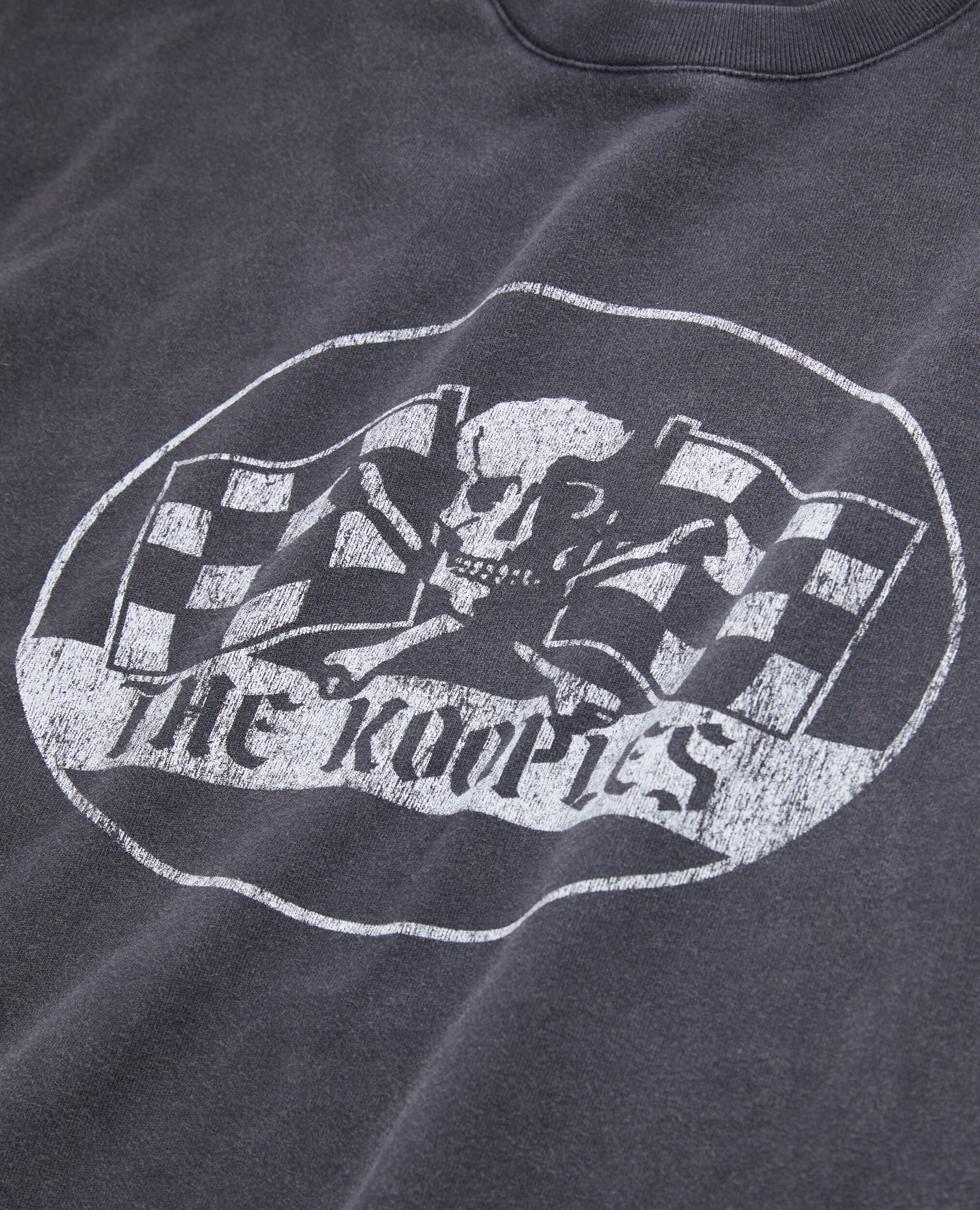 T-shirt Homme noir avec sérigraphie Racing skull, BLACK WASHED, hi-res image number null