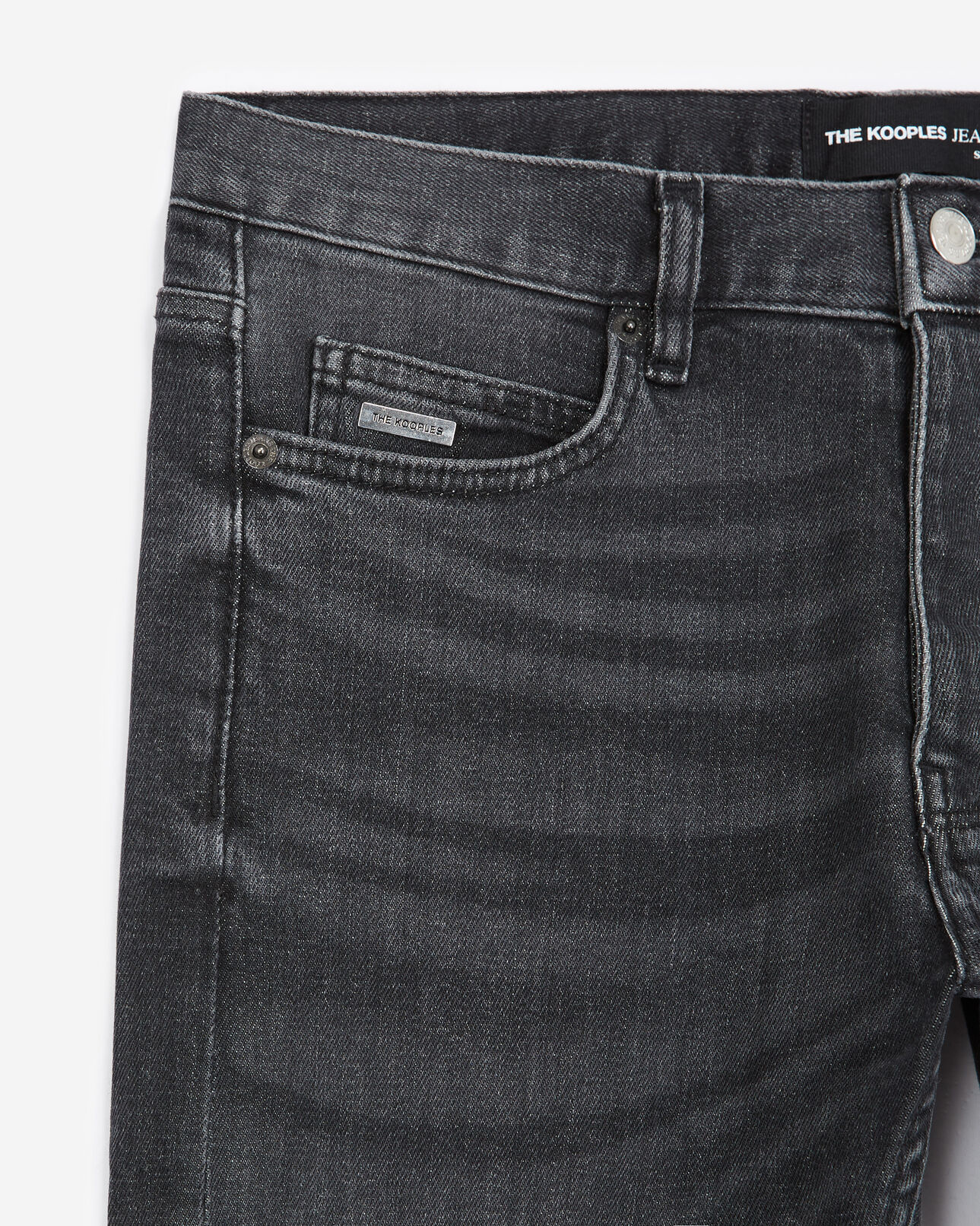 The Kooples HERREN BLACK WASHED jeans verwaschen grau metalldetail