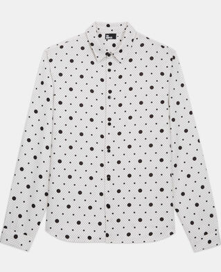 The Kooples HOMME ECRU BLACK chemise col classique imprimée