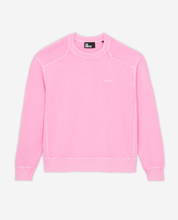 fluorescent pink sweatshirt with logo