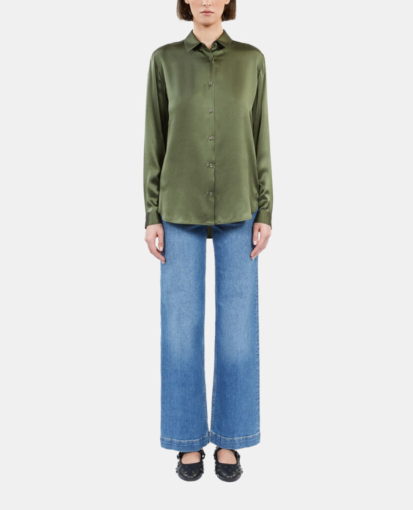 The Kooples WOMEN KAKI khaki silk shirt