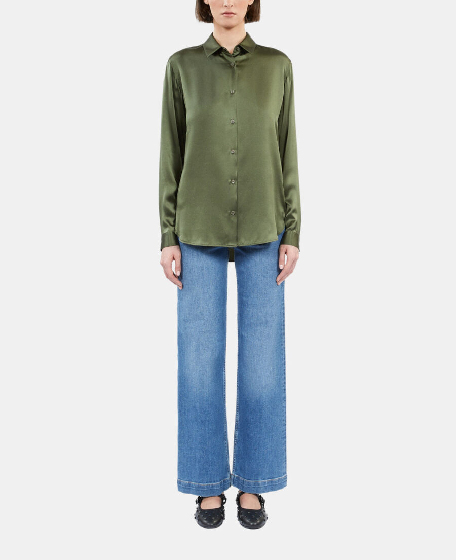 The Kooples WOMEN KAKI khaki silk shirt