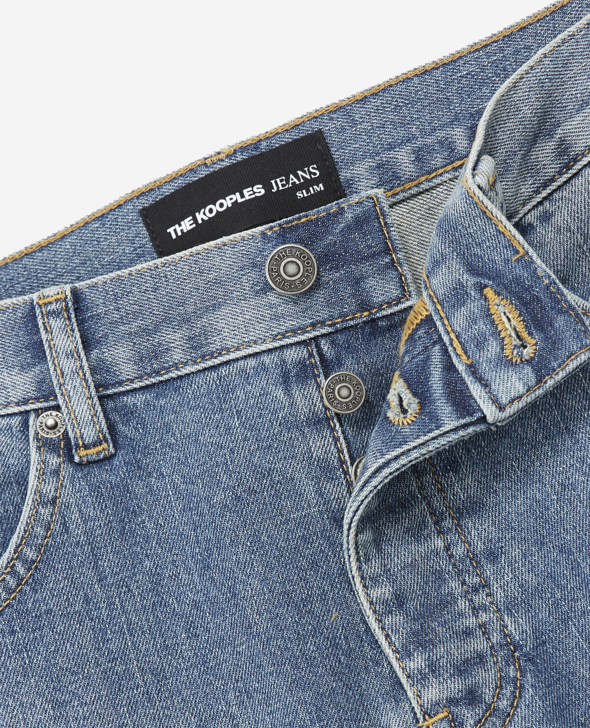 Blue faded slim fit jeans The Kooples US