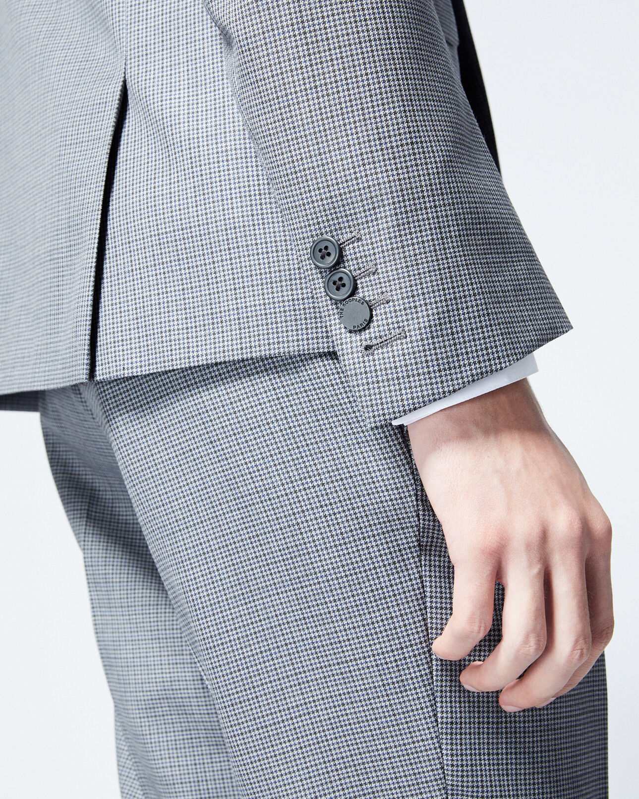 The Kooples MEN GREY grey wool jacket with houndstooth motif