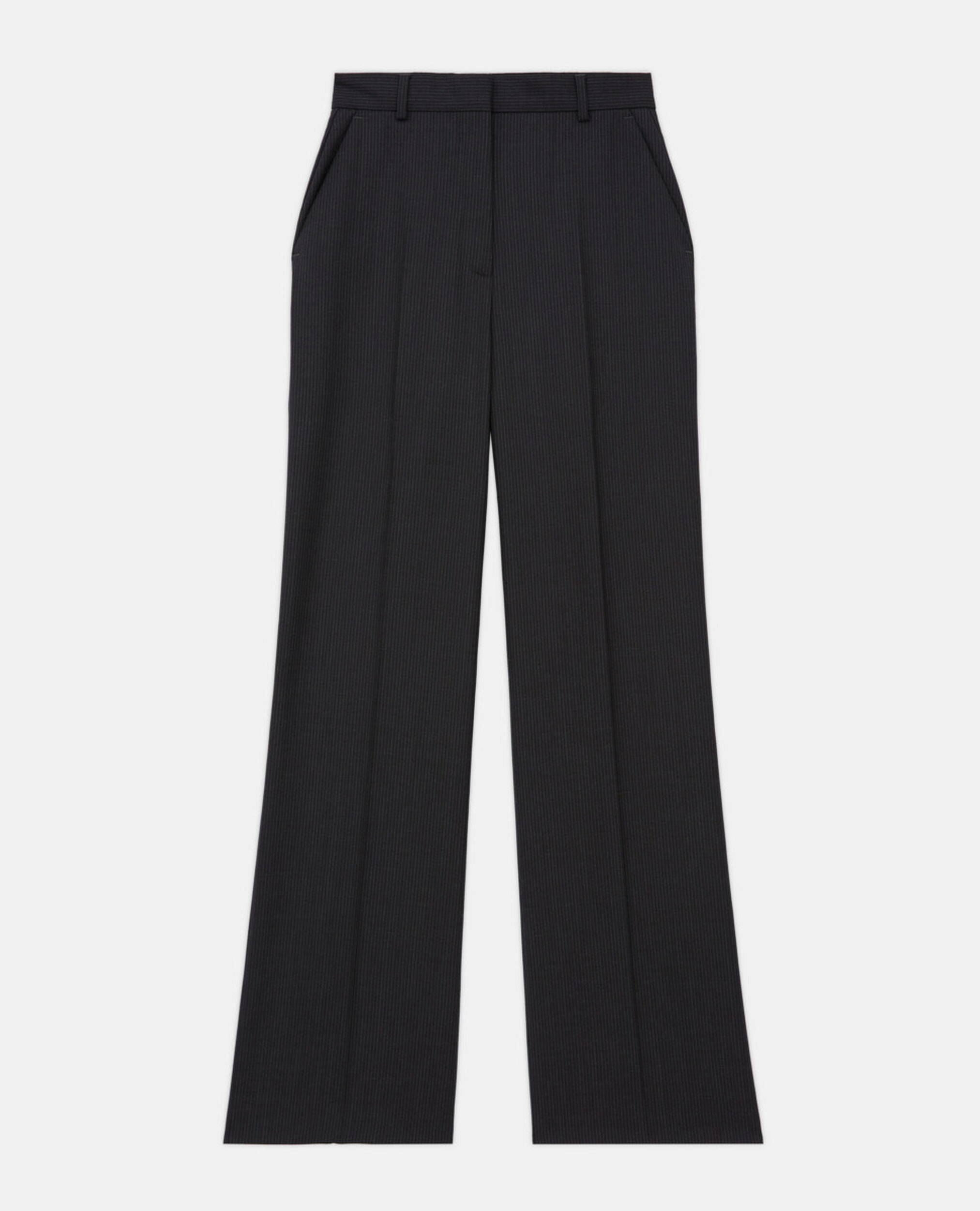 Pantalon de costume en laine à rayures, BLACK WHITE, hi-res image number null