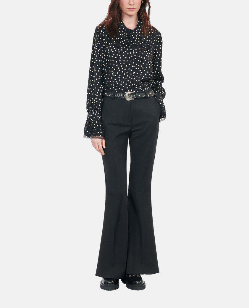 The Kooples MUJER BLACK WHITE camisa negra lunares