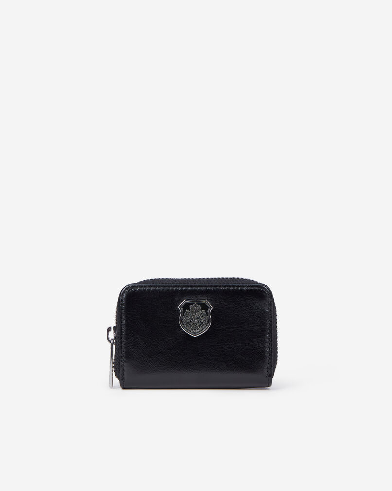 The Kooples MIXTE BLACK porte monnaie blason en cuir noir