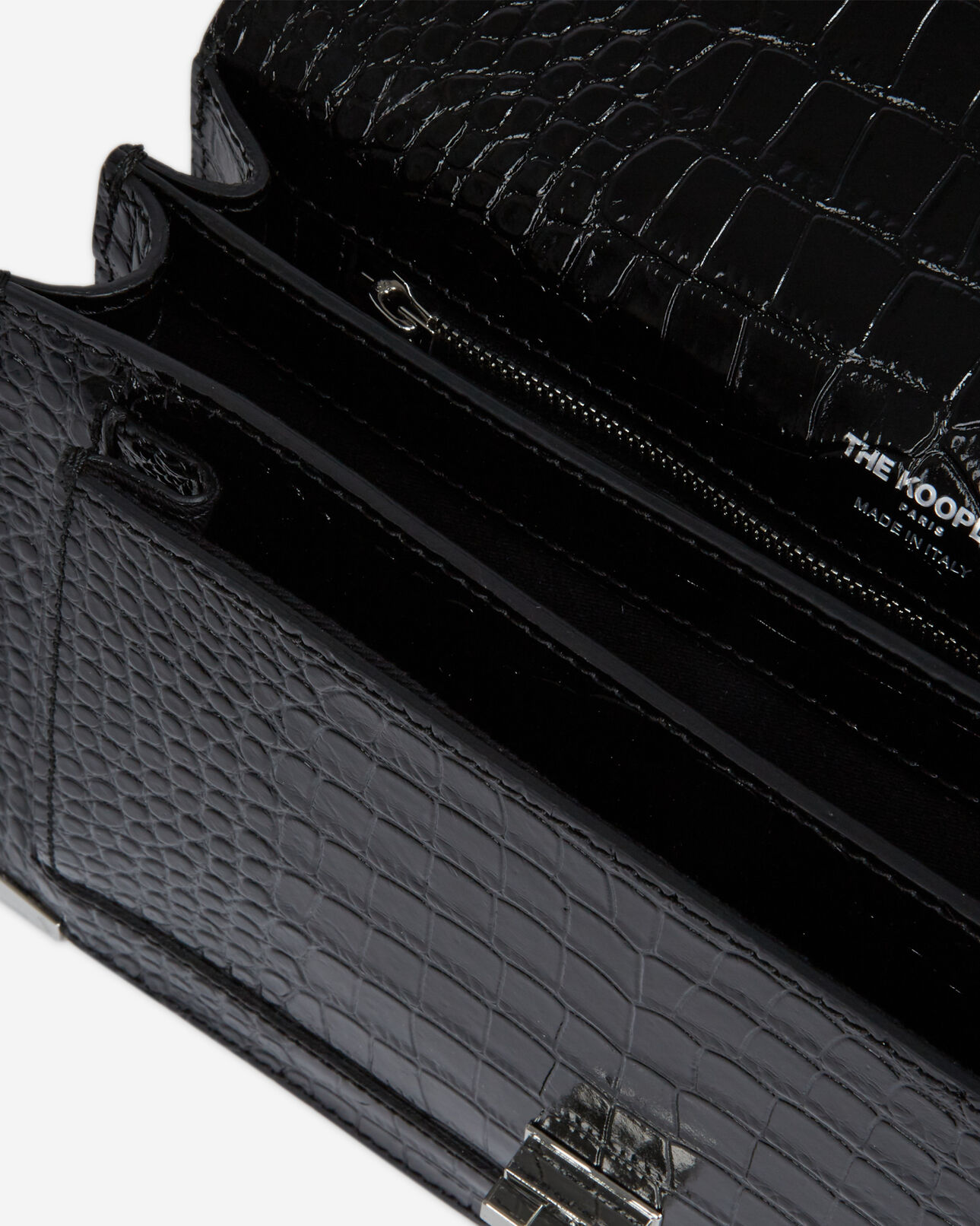 The Kooples WOMEN BLACK medium print croco emily bag in black