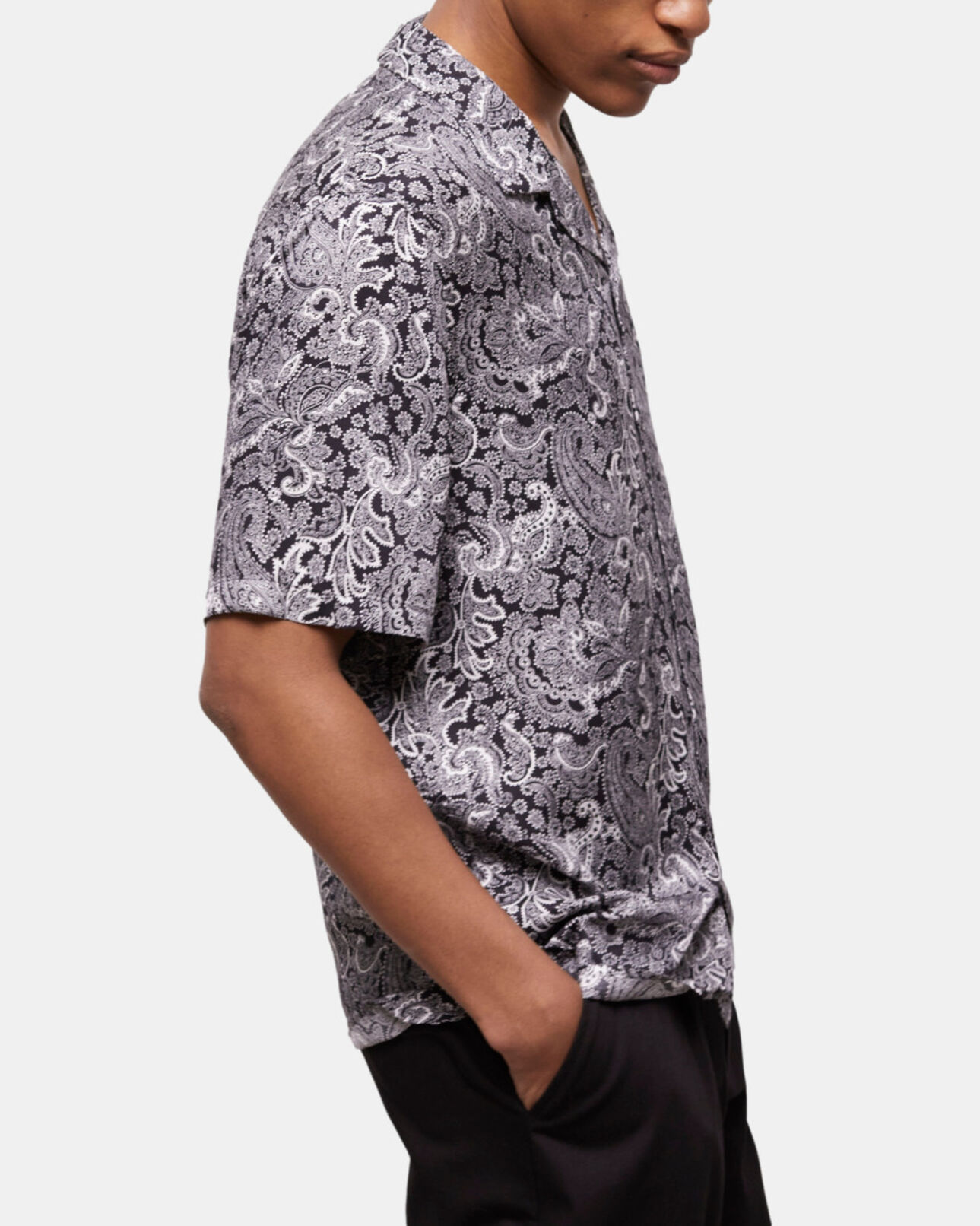The Kooples HOMME BLACK WHITE chemise imprimée blanche et noire