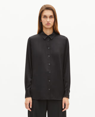 The Kooples FEMME BLACK chemise en soie noire