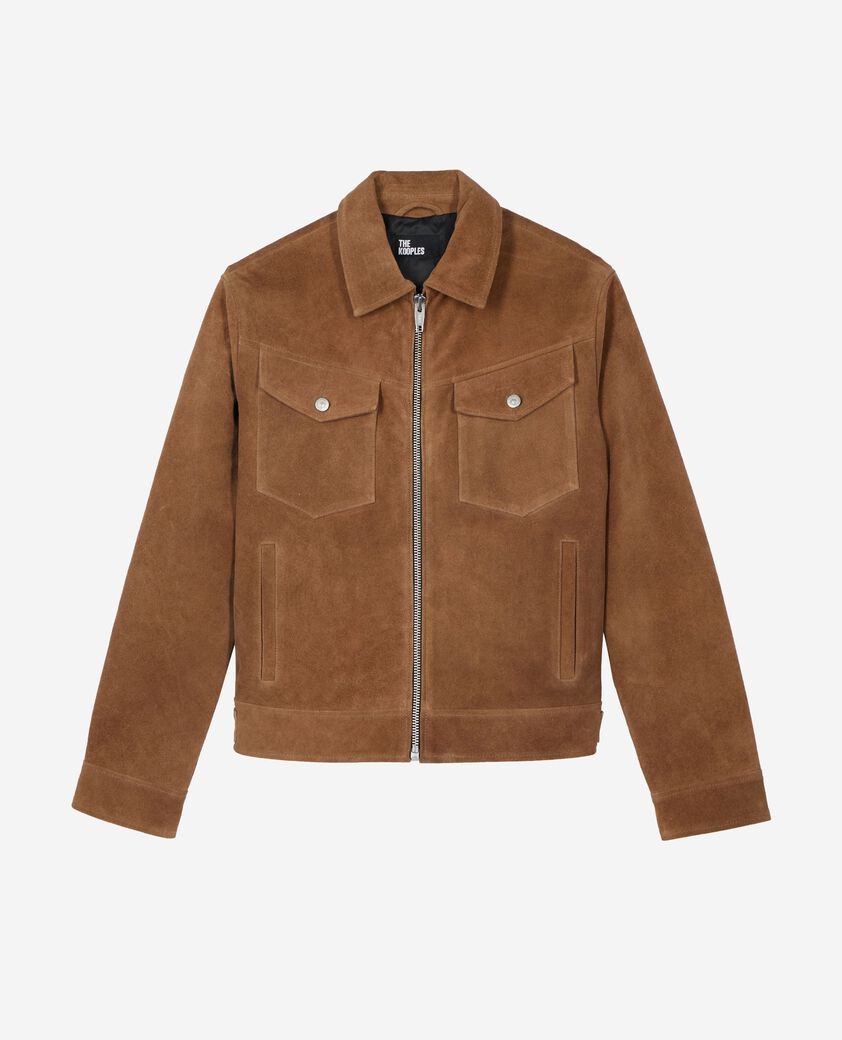 The Kooples MEN CAMEL camel suede jacket