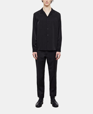 The Kooples HOMME BLACK chemise col hawaïen léopard noire
