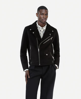 The Kooples MEN BLACK black nubuck biker jacket