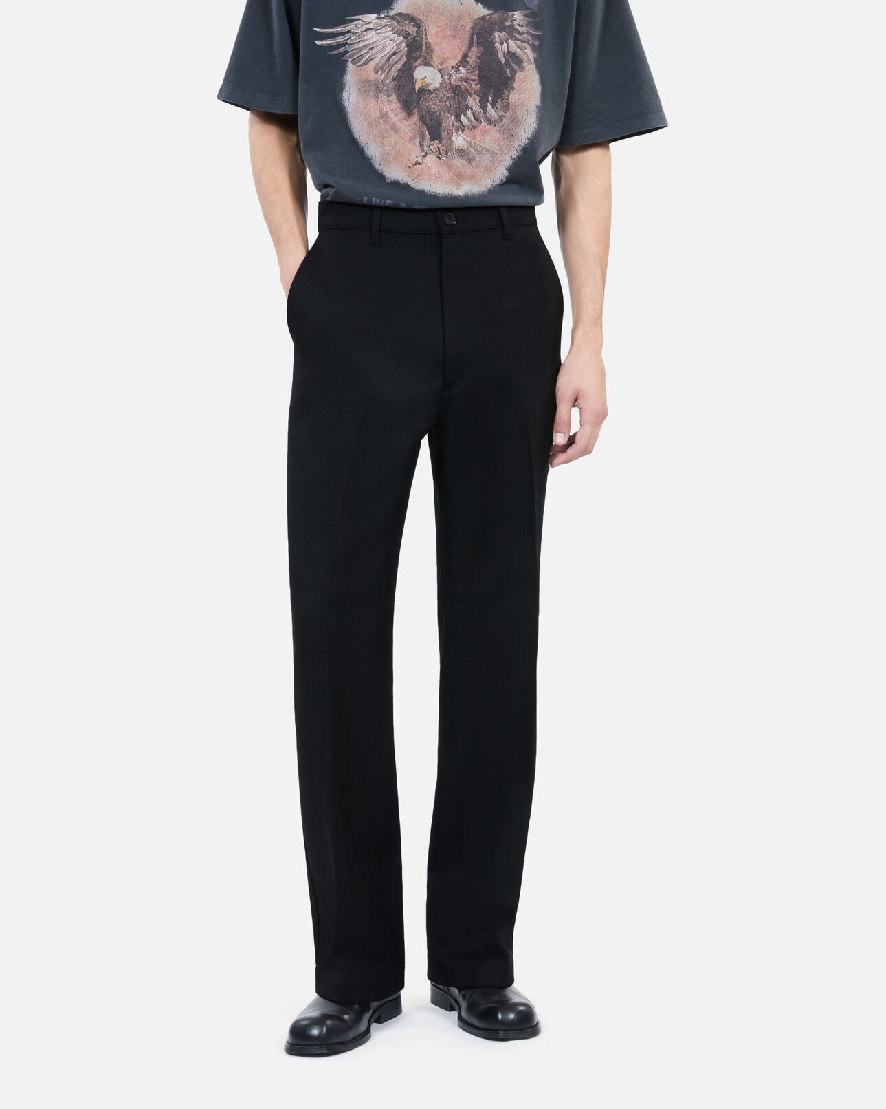 The Kooples MEN BLACK black wool trousers