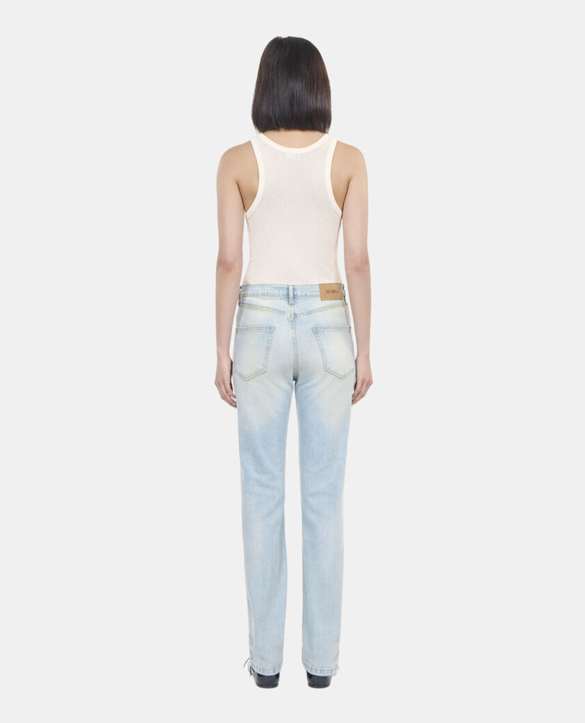 The Kooples DAMEN BLUE BLEACHED / NAVY hellblaue jeans mit slim-fit-passform