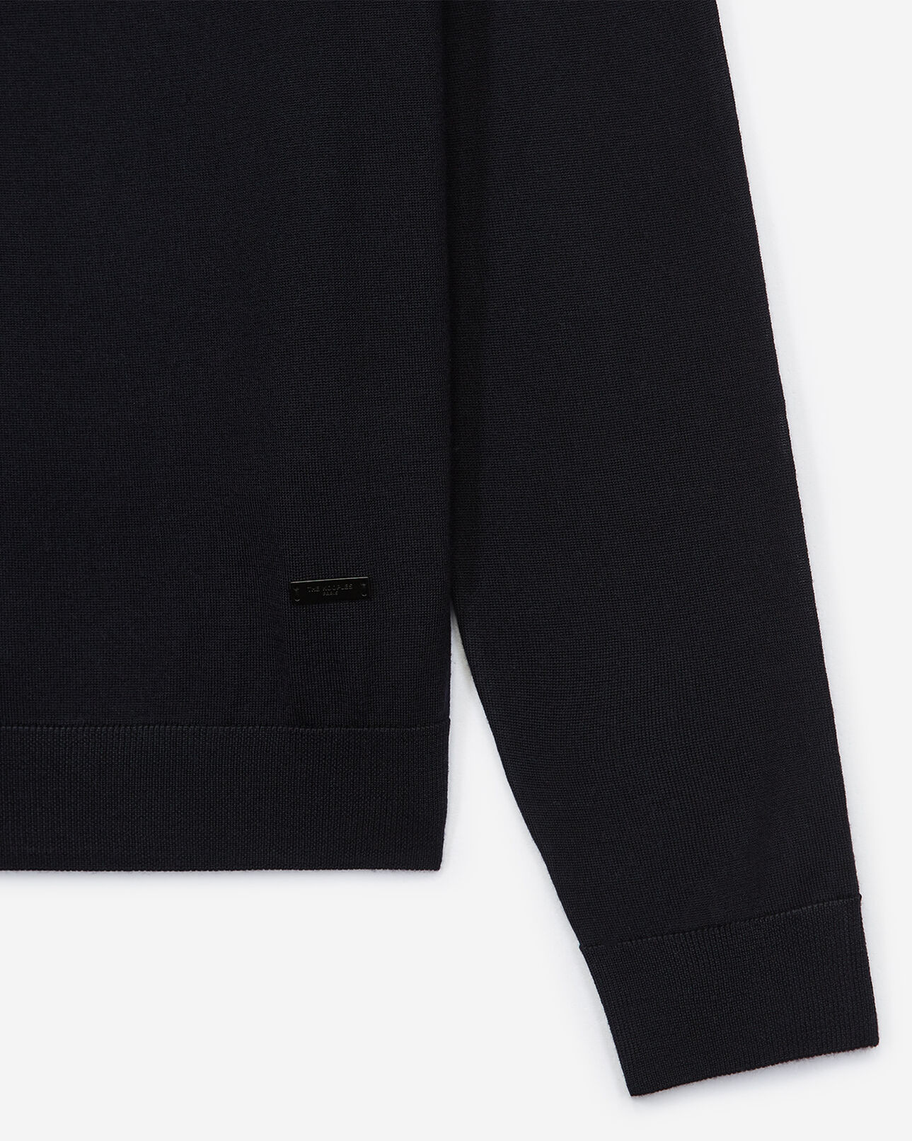 The Kooples MEN DARK NAVY slim blue wool sweater with crew neck