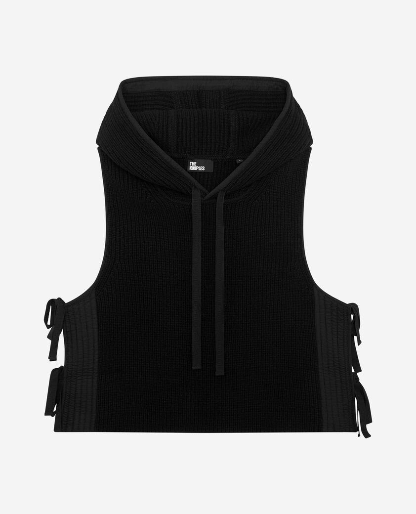 The Kooples FEMME BLACK pull sans manches en laine et coton noir