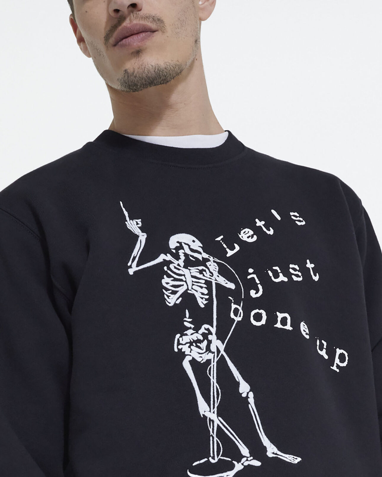 The Kooples MEN BLACK black screen print sweatshirt