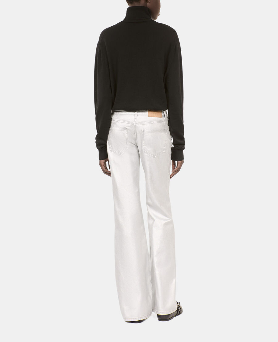 The Kooples DAMEN 52 ARGENT VIEILLI CORNE silberne jeans mit geradem bein und nieten