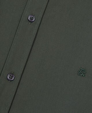 The Kooples MEN DARK GREEN khaki poplin shirt