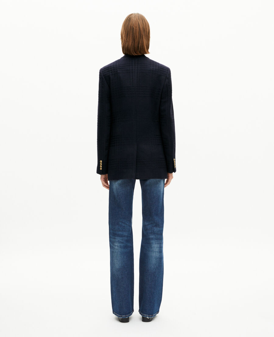 The Kooples WOMEN NAVY navy wool tweed jacket
