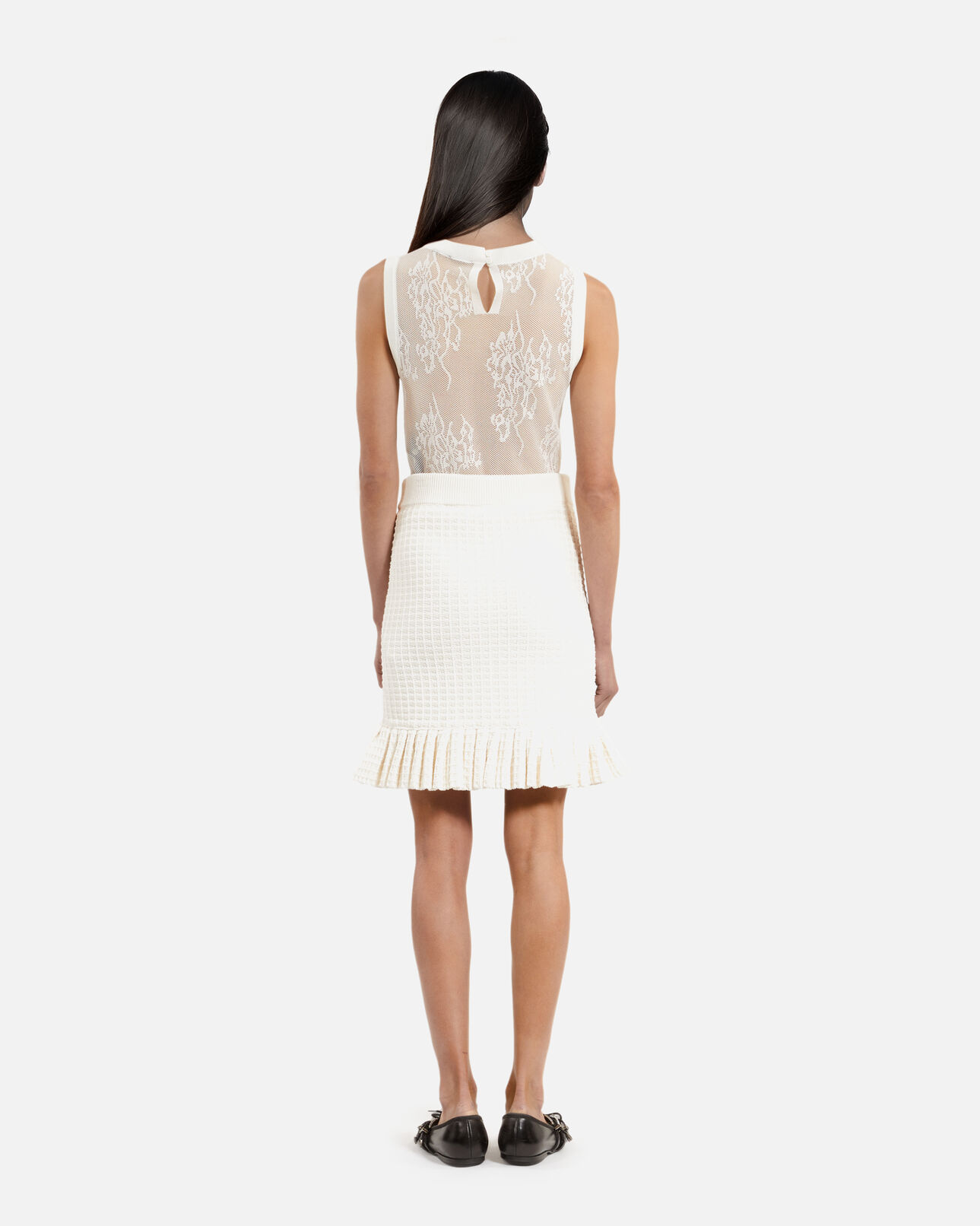 The Kooples WOMEN ECRU short ecru knit skirt