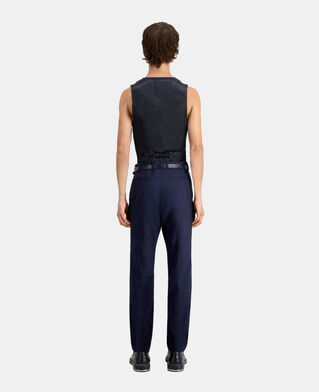 The Kooples HERREN NAVY / BLACK marineblaue anzughose aus wolle mit motiven