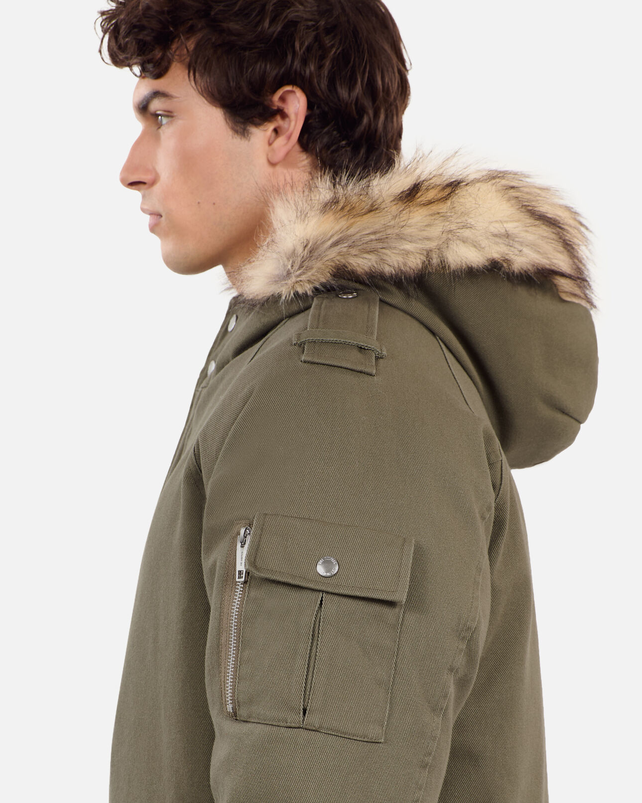 The Kooples HOMBRE KAKI parka capucha caqui