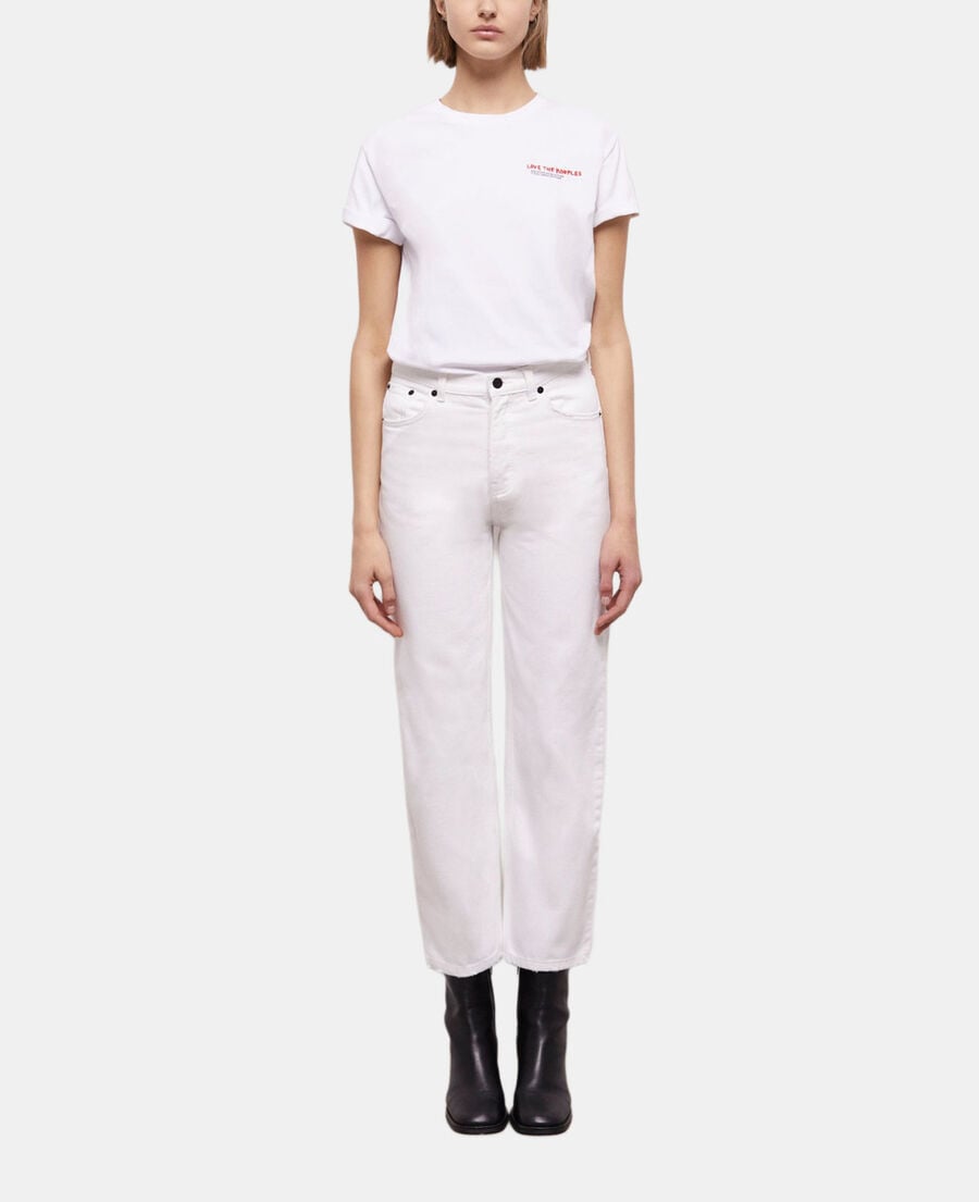 The Kooples F WHITE white straight-cut jeans