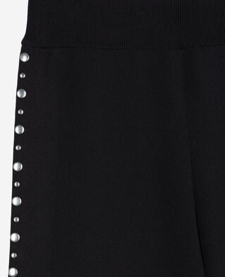 The Kooples FEMME BLACK pantalon en maille avec studs noir