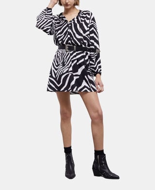 The Kooples FEMME BLACK WHITE robe courte imprimée