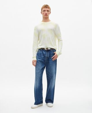 The Kooples HOMME YELLOW - ECRU pull en laine mérinos tie and dye jaune