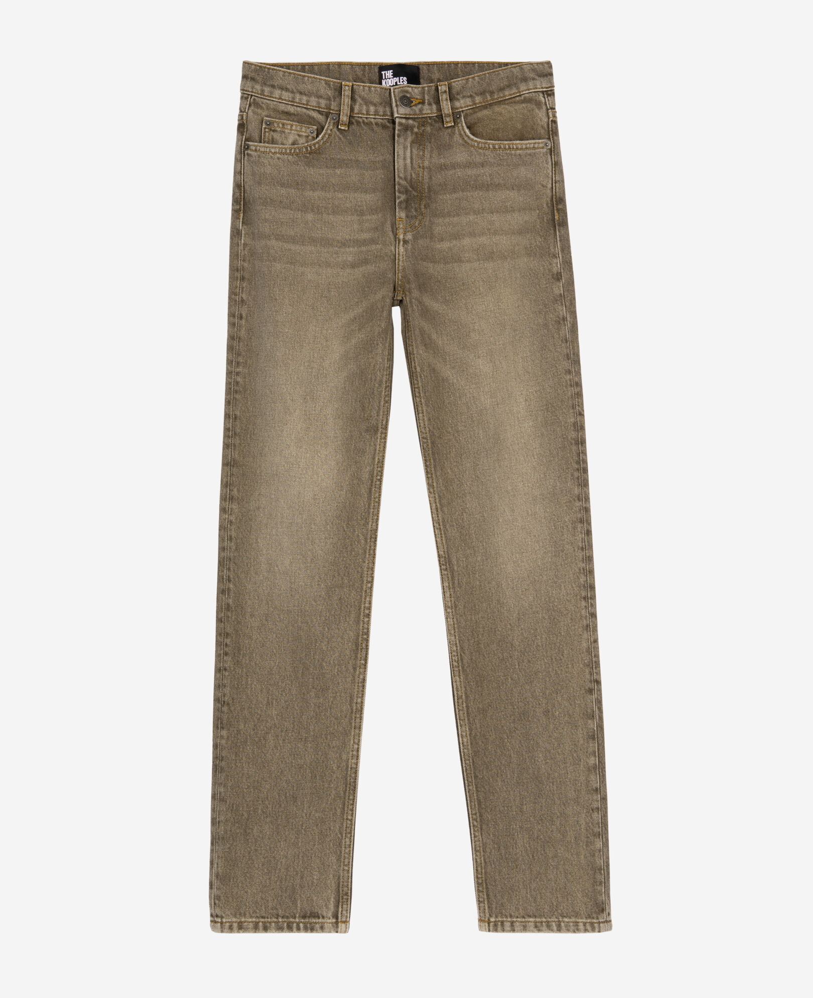 The Kooples DAMEN OLIVE olivfarbene jeans mit slim-fit-passform