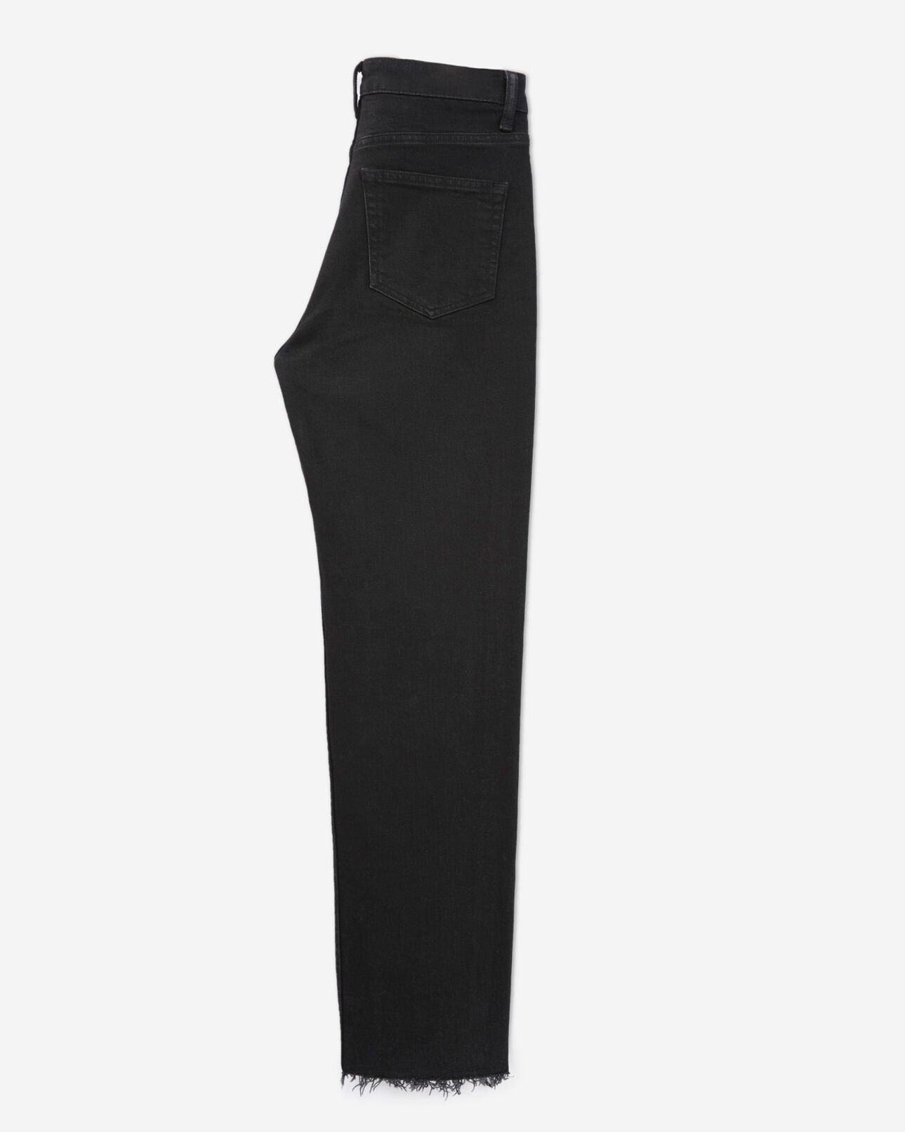 The Kooples FEMME BLACK WASHED jean noir délavé cropped détails destroy