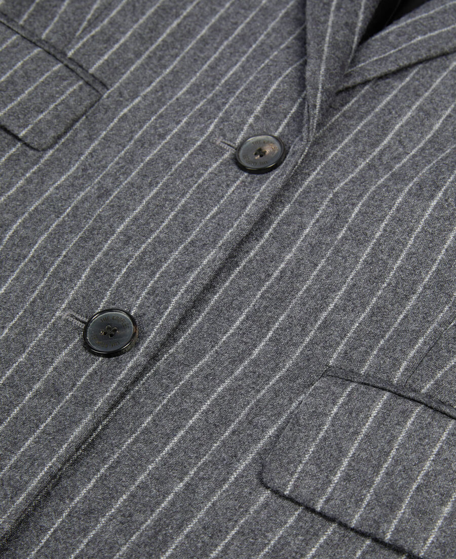 The Kooples WOMEN LIGHT GREY striped suit jacket