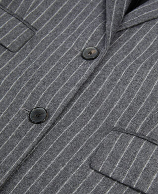 The Kooples WOMEN LIGHT GREY striped suit jacket