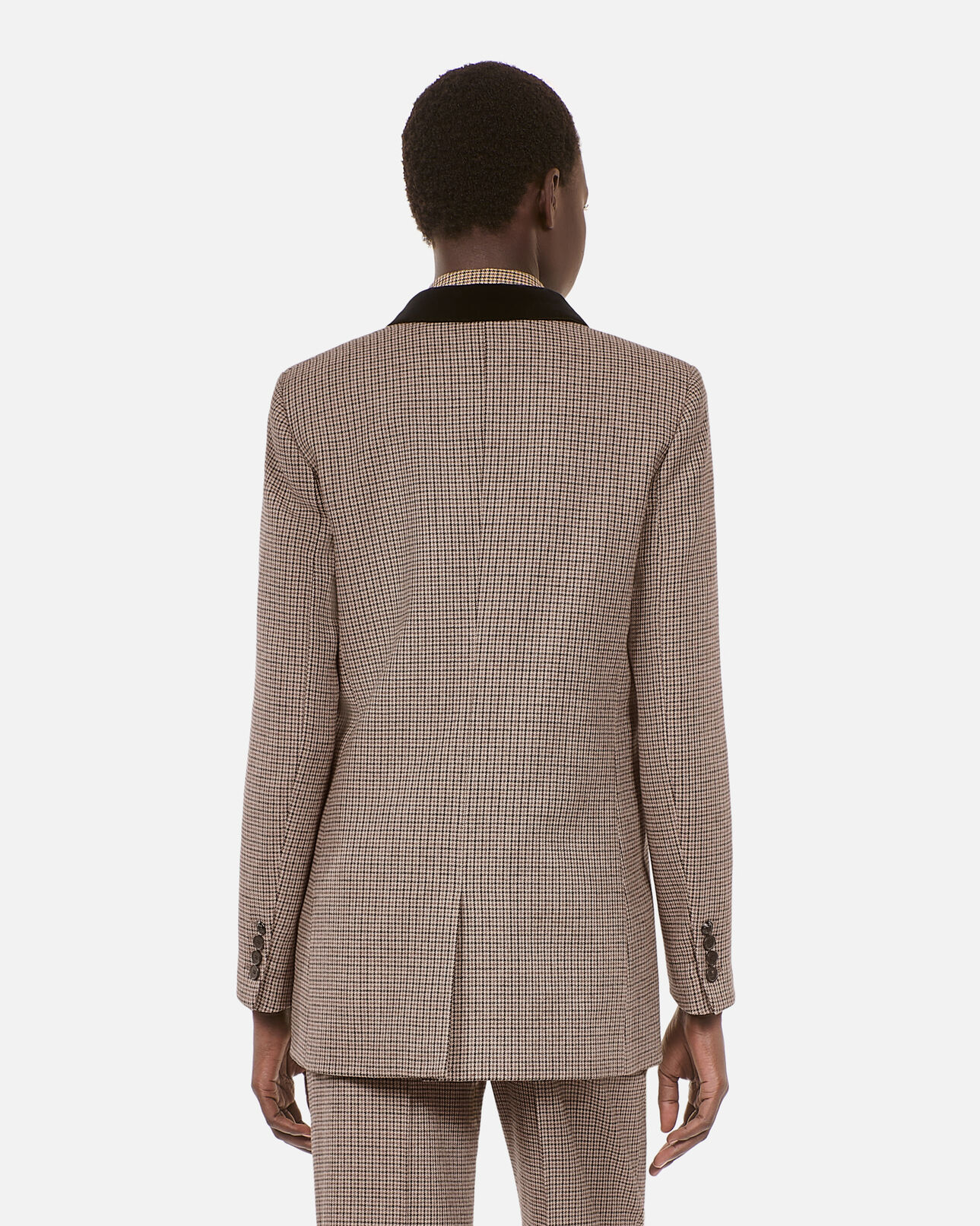 The Kooples WOMEN BEIGE-BROWN beige houndstooth suit jacket