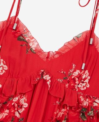 The Kooples FEMME RED / GREEN robe courte imprim&eacute; fleuri rouge