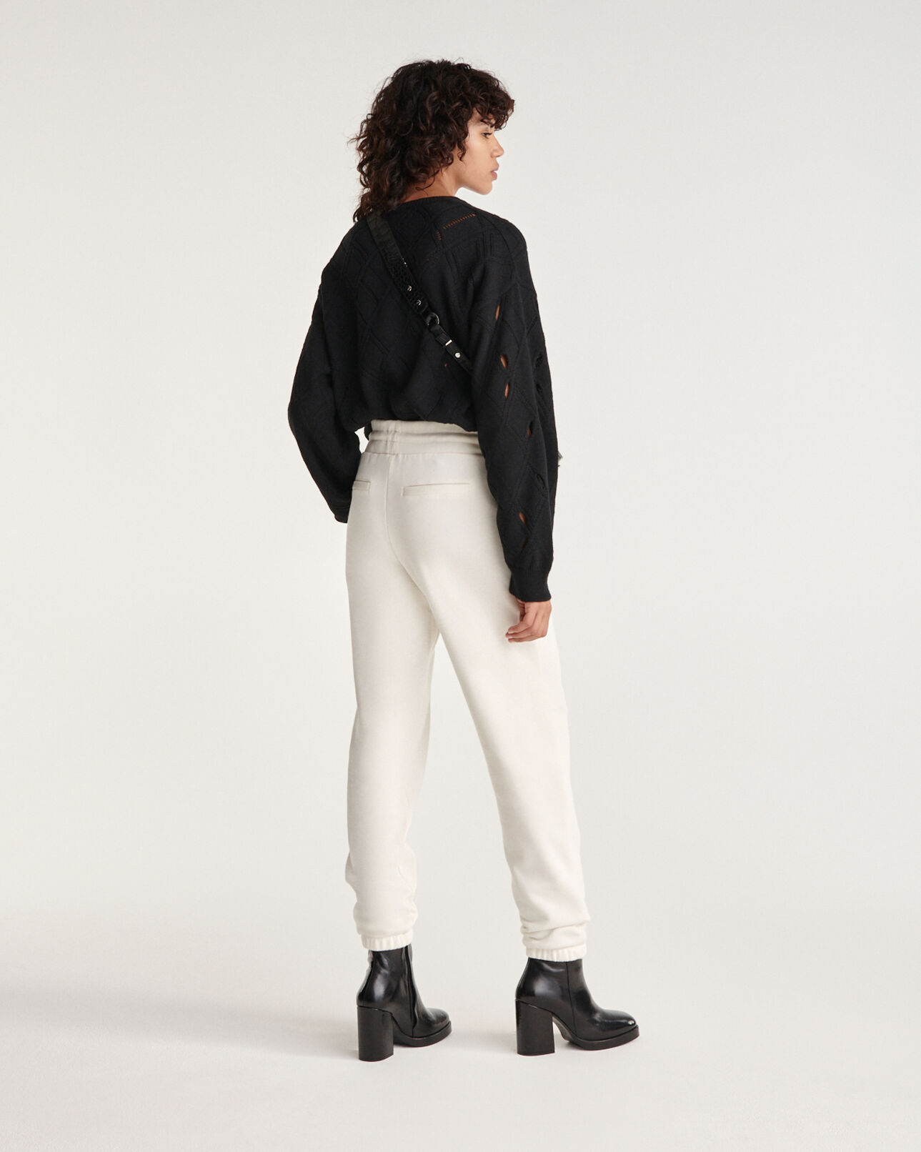 The Kooples FEMME BLACK pull maille noir manches longues ajouré
