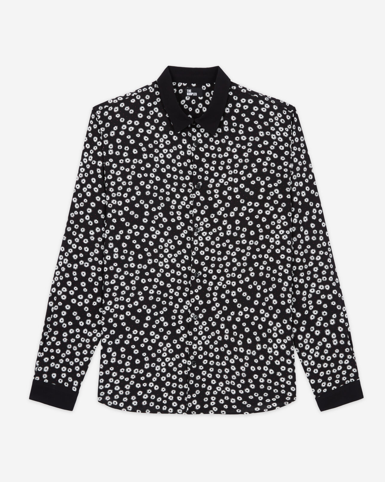 The Kooples HERREN BLACK WHITE hemd mit klassischem kragen und print