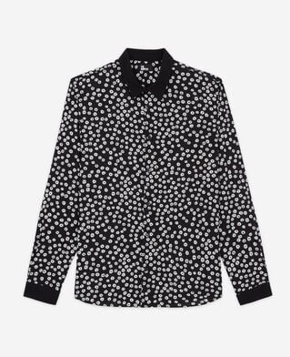 The Kooples H BLACK WHITE printed classic-collar shirt