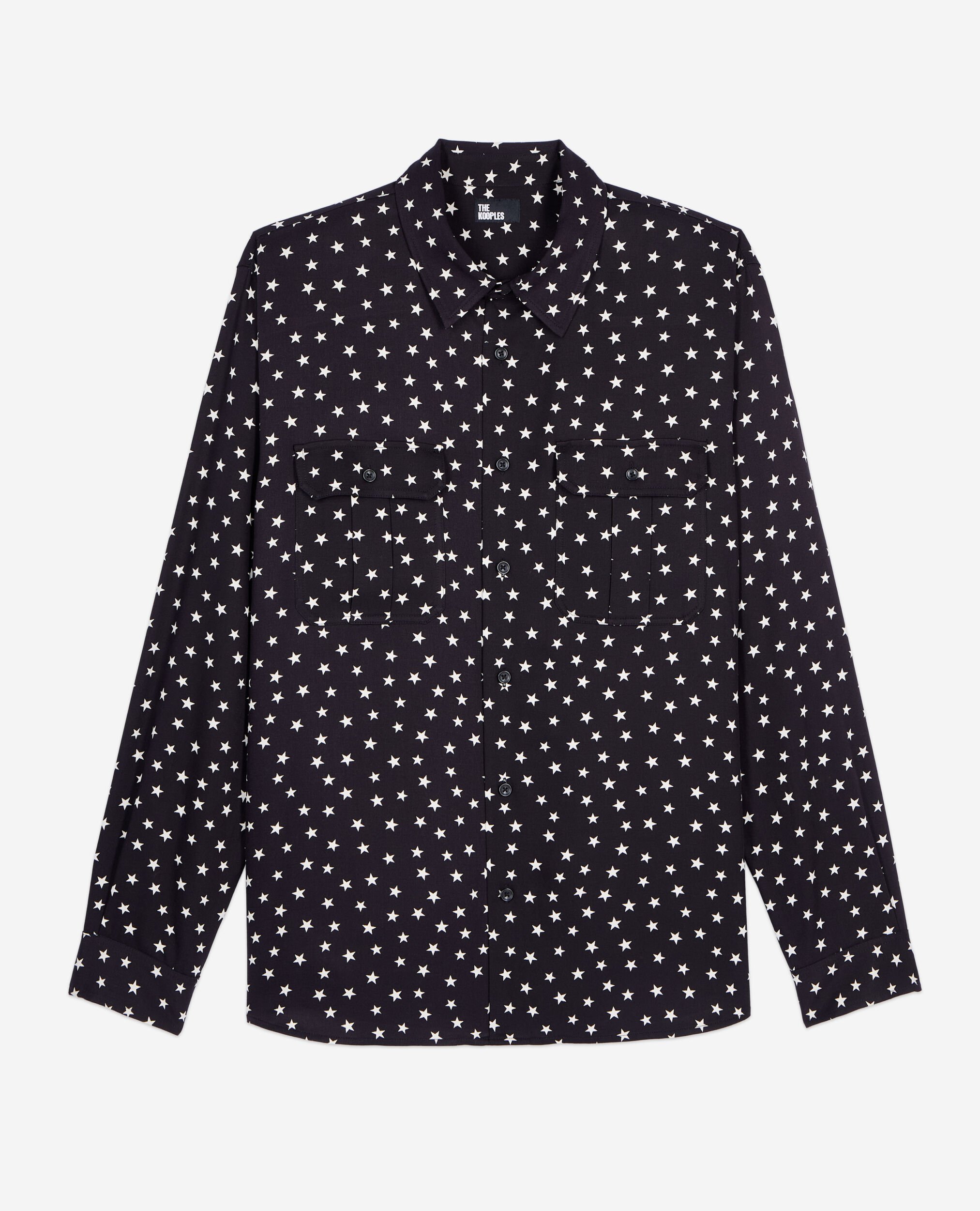 Star printed shirt, BLACK WHITE, hi-res image number null