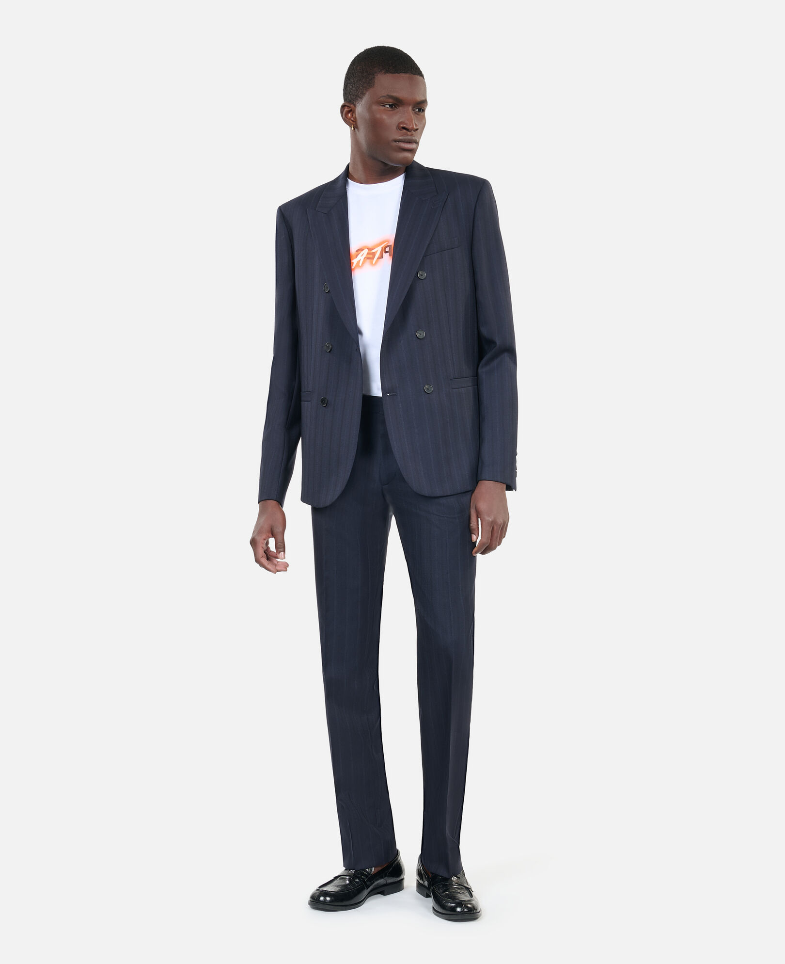 The Kooples MEN NAVY blue striped suit jacket