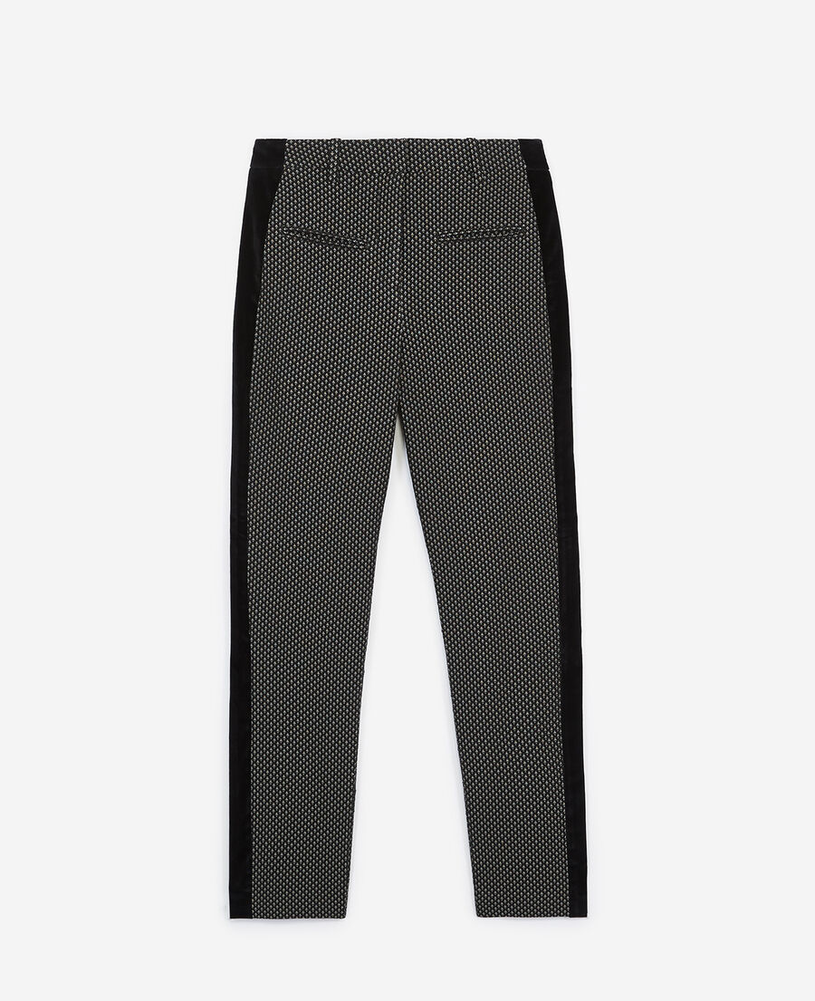 flowing trousers with print, graphic