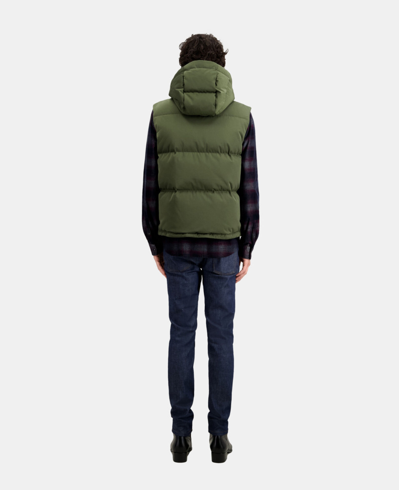The Kooples HOMME KAKI doudoune kaki à capuche sans manches